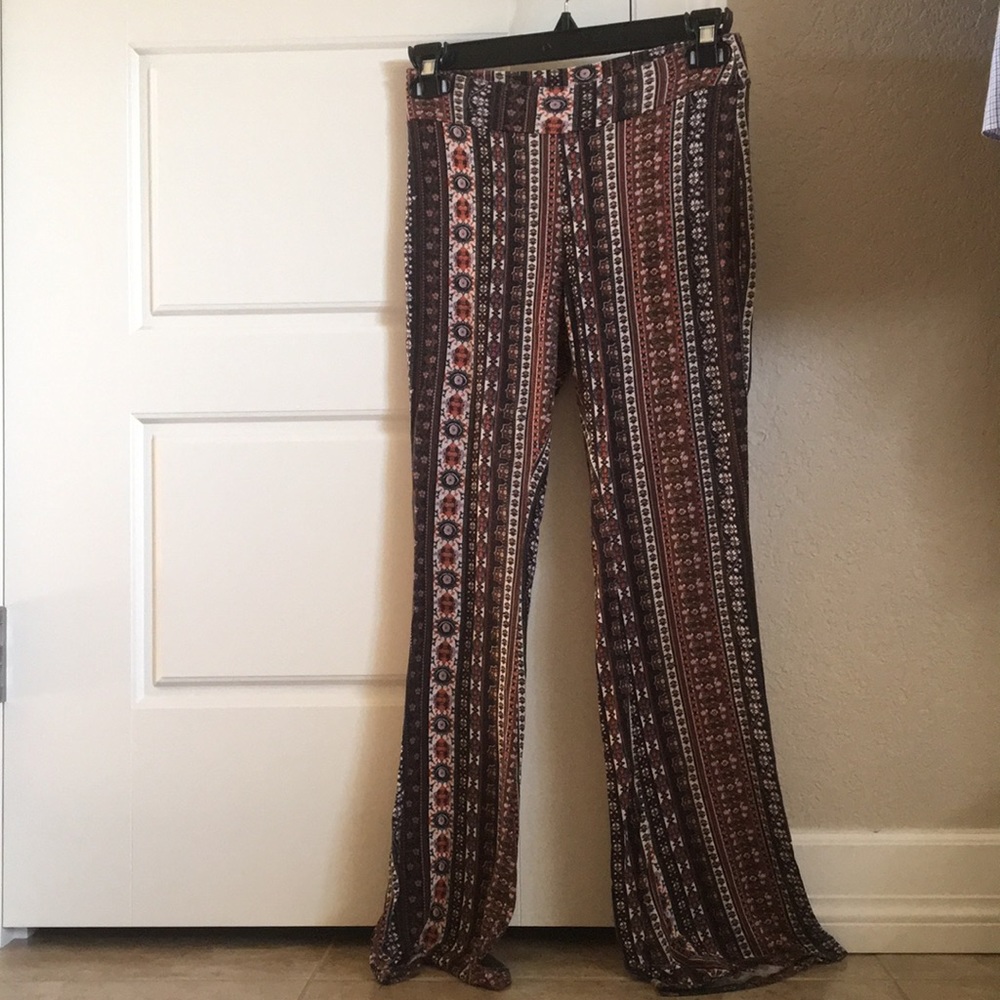 Patterned Bell Bottom Pants